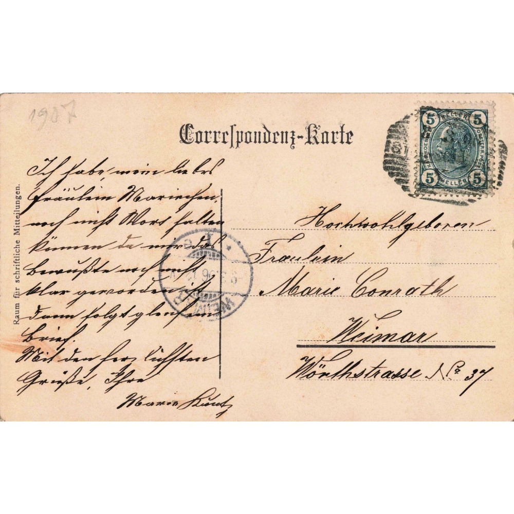 Steinschönau Bohemia Kamenicky Senov Church Pfarrhaus School Postcard c1907 - Picture 2 of 2